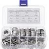 Belle Vous Rondelle Acciaio Inox con Scatola (580 Rondelle Piatte) - 9 Misure da M2, M2,5, M3, M4, M5, M6, M8, M10 e M12 - Rondelle Alzaporta Rotonde per Riparazioni, Fabbrica, Decorazioni per Casa