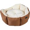 Amazon Basics Lettino ottagonale per animali domestici Gatto, L 50 x P 50 x H 20 cm, marrone e avorio