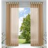 Gardinenbox 61000CN - Set di 2 tende trasparenti per soggiorno, in voile, con passanti, con chiusura a nastro, 225 x 140 cm (altezza x larghezza), colore: sabbia