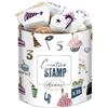 Aladine - 35 timbri di compleanno con inchiostro nero - per personalizzare biglietti e inviti di compleanno, confezione regalo, tempo libero creativo - inchiostro nero incluso - Torta numero - 03745
