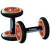 TOORX Coppia manubri con ruote per addominali, colore nero-arancio