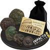 IMPACTO COLECCIONABLES | Autentiche Monete Romane Antiche 300-400 d.C. | Collezione dell'Impero con Imperatori, dei e Legioni | Selezionate da Esperti e Presentate in Sacchetto di Velluto