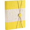 Mareli Album 23X30/30fg in carta riso tinta unita e carta riso floreale con chiusura bottone e spago, giallo