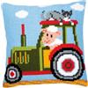 VERVACO Kit Cuscino Punto Croce Trattore Set Ricamo Principianti Cuscini Gobelin Decorativi ca. 40 x 40 cm Accessori per Lavoretti Creativi DIY Casa Decor Hobby Adulti Cross Stitch