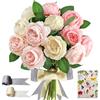 SNAIL GARDEN SnailGarden Bouquet di Fiori Artificiali in Seta,Vintage Peonie Artificiali Fiori,per Matrimonio,Casa, Feste, Festival,Composizioni Floreali (Rosa Scuro/Rosa/Bianco - Ogni 4 Pezzi)