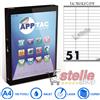 APPTAC 100 FOGLI A4 DA 5100 ETICHETTE C570 70x16,9 mm SENZA MARGINE CARTA ADESIVA BIANCA PER STAMPANTI INKJET E LASER - APPTAC