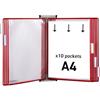 Djois Tarifold B414103 Leggio A Muro A4 In Metallo Con 10 Buste, Rosso