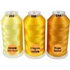 New brothread Set di 3 Diversi Giallo Colori poliestere filo di ricamo macchina grande bobina 5000M per tutte le macchine da ricamo