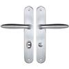 Bricard 984056 - Set di maniglie zamak su piastra per porta del bagno, WC (a condanna), argento