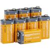 Amazon Basics, 8 batterie alcaline, 9 V/6LR61, durata di 5 anni, per rilevatori di fumo/CO, elettronica e audio