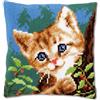 VERVACO Kit Cuscino Punto Croce Gatto su Un Albero Set Ricamo Principianti Cuscini Gobelin Decorativi ca. 40 x 40 cm Accessori per Lavoretti Creativi DIY Casa Decor Hobby Adulti Cross Stitch