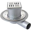 First Plast CHPPF10IN Chiusino in Polipropilene con Griglia Inox e Flangia Universale, Acciaio, 100 x 100 mm