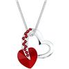 Elli Collana da Donna con Pendente con Cristalli, a Forma di Cuore, in Argento 925