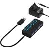 SABRENT Hub USB 3.2 Gen 1 [4 porte], Ciabatta Multipresa USB, Sdoppiatore USB, Singoli Interruttori ON/OFF e Spie LED con Alimentatore, per PS4/PS5, PC, Laptop, Chiavetta USB (HB-UMP3)