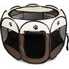 BIGWING Style Recinzione per Cuccioli - Grande recinto per Animali da Usare all'Interno e all'Esterno- Facile da Montare Coffee L