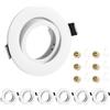 KYOTECH Cornice Faretto Incasso GU10 Orientabile Portafaretto da Incasso Bianco,Per GU10, alogeno e MR16, Faretti led da incasso per cartongesso incl. portalampada, Set da 6 (Rotondo)