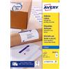 Avery J8163-15 Etichette autoadesive bianche, 210 pezzi, 99,1 x 38,1 mm, foglio A4, stampante a getto d'inchiostro, formato compatto, carta FSC, compatibile con My Online Stamp