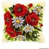 VERVACO Kit Latch Hook Cuscino Rose E Margherite Kit Gancio di Chiusura Tappeto ca. 40 x 40 cm Set Ricamo Principianti Casa Decorazioni attività Creative Adulti Hobby Rilassanti Gobelin Cuscino