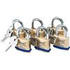 Draper 67659 - Set di lucchetti in ottone, con anello in acciaio, 6 pezzi
