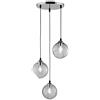 RL LIVE YOUR LIGHT Reality Leuchten Clooney R30073054 - Lampadario a sospensione, in metallo cromato, vetro fumo, 1 lampadina E27