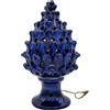 CERAMICHE CALTAGIRONE Lume Pigna Ceramica Siciliana Caltagirone Traforato Blu cm 45