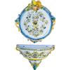 CERAMICHE CALTAGIRONE Fontana Murale Ceramiche Caltagirone Frutta Giallo Antico h. cm 80