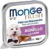 Monge Fresh Patè e Bocconcini per Cane in Vaschetta da 100 gr Gusto Agnello