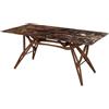 ZANOTTA tavolo con piano in marmo Emperador REALE - 2320-EMPERADOR-90x180-NOCE