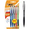 BIC Atlantis soft pack di 5 stylos-bille retrattile punta media colori assortiti