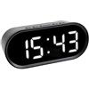 TFA Dostmann Sveglia digitale con luci LED, 60.2025.01, temperatura interna inclusa, durata dello snooze regolabile, plastica, 15 cm x 6,5 cm, nera, 1 pezzo