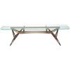 ZANOTTA tavolo con piano in vetro REALE CM - 2320-CM-NOCE-100x280