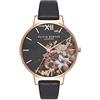 Olivia Burton Orologio Analogico al Quarzo da donna con cinturino in pelle Nero - OB16CS01