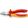 KNIPEX Crimpatrici per terminali a bussola in blister isolante con manici rivestiti in materiali bicomponente, collaudati VDE; con, 97 78 180 T BK