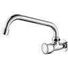 Ibergrif Ballet M18654 Rubinetto da Cucina a Muro, Miscelatore Lavello Vintage per Singolo Freddo, argento