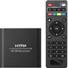 MYPIN Lettore Multimediale 4K, MYPIN Media Player HDMI per HDD da 8 TB/Unità USB/Scheda TF/H.265 MP4 PPT MKV AVI Supporto HDMI/AV/Uscita Coassiale e Mouse/Tastiera USB-HDMI fino a 7.1 Surround Sound