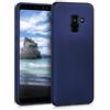 kwmobile Custodia Compatibile con Samsung Galaxy A8 (2018) Cover - Back Case Morbida - Protezione in Silicone TPU Effetto Metallizzato blu metallizzato