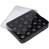 Lurch 240725 - Stampo per ghiaccio Balls in 100% silicone platino senza BPA, con coperchio per 20 palline di ghiaccio (diametro 3 cm), nero, 3,5 x 15,5 x 20,5 cm