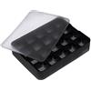 Lurch 240705 - Stampo per ghiaccio Cubes, in 100% silicone platino senza BPA, con coperchio per 20 cubetti di ghiaccio (3 x 3 cm), nero, 6,3 x 15,3 x 20,3 cm