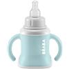BÉABA Baby Training Cup, Funzione biberon/borraccia/tazza, Senza perdite, Impugnatura facile, Ergonomico, Cannuccia, Evoluclip 3 in 1, Tappo, Verde avorio