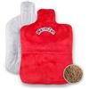 Fishtec Borsa Cuscino termico per Microonde con Semi di Lino Riscaldabile o Freddo - Allevia i dolori : collo, cervicali, schiena, lombari - Fodera in pile lavabile - 30 X 21 cm - Rosso