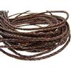 esnado Cordino rotondo di cuoio intrecciato, con spessore di 4 mm. Cordino di pelle intrecciato, colore antico marrone scuro - Lunghezza: a scelta, Pelle, Antik Dunkelbraun, 3 metri
