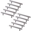Emuca 9163851 Maniglia per mobile diametro Ø12mm, CC 224mm, Acciaio, Nichel satinato, Set di 10