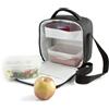 Quid - Go Lunch, Borsa termica porta-pranzo, incl. 2 contenitori, 22 x 13 x 22 cm, colore: Nero