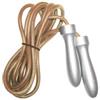 TOORX Corda da salto in pelle professionale con manopole light in alluminio, colore cuoio-silver
