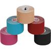 ALPIDEX 5 Rotoli Nastro Kinesiologico 5 m x 5,0 cm Tanti Colori E-Book Esempi Applicazione Tape Kinesiologico Muscolare Cerotto, Colore:misto