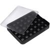 Lurch 240700 - Stampo per ghiaccio Cubes, in 100% silicone platino senza BPA, con coperchio per 12 cubetti di ghiaccio (2 x 2 cm), colore: Nero