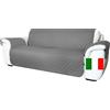 Moonange Copridivano 3 Posti con Braccioli Seduta 165 cm Impermeabile Reversibile Antiscivolo Antimacchia Antigraffio Antipelo Moderno Grigio