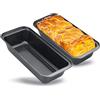MGE World MGE - Stampo per Pane in Acciaio Antiaderente - Teglia per Pane Rettangolari - Stampi per Pane - Cassetta per Pane - Stampo Dolci - Teglie Forno Rettangolari - Set di 2-35 Centimetri