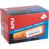 APLI 10088-Rollo etichette PVP arancione fluorescente removibili 16,0 x 22,0 mm