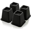 Design61 Furniture & Bed Riser 15cm (6 inch) - supporti alza letto Piedi per Mobili Piedini di rialzo per letti 4 pezzi in nero